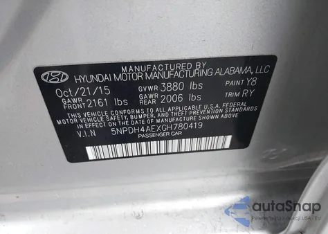 2016 Hyundai Elantra Value Edition from USA, damaged, VIN 5NPDH4AEXGH780419